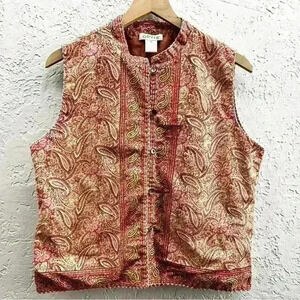 Orvis paisley button front vest‎ size Medium